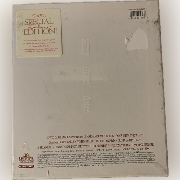 Gone With the Wind Special Deluxe Edition VHS sealed 1992 Vintage Rare - Picture 2 of 4
